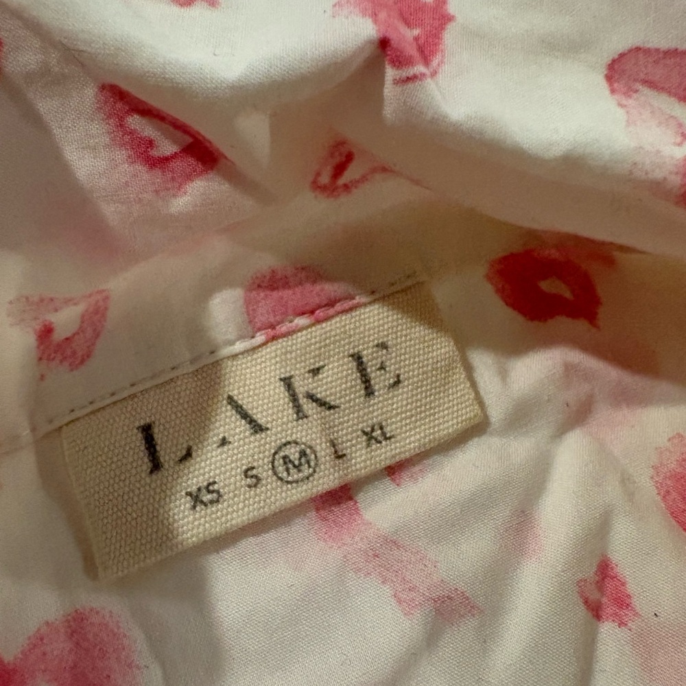 Pink Heart Pattern Pajama Set Lake - Picture 3 of 4
